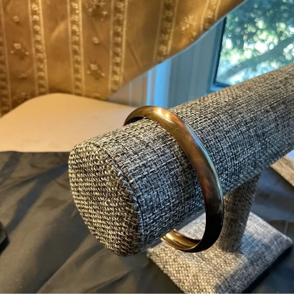 Gunmetal Tone Knife Edge Bangle Bracelet